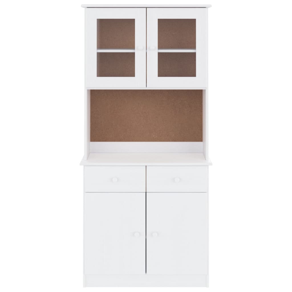 Highboard ALTA White 77x35x165 cm Solid Wood Pine