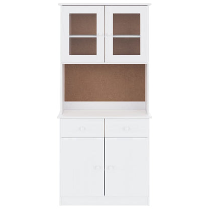 Highboard ALTA White 77x35x165 cm Solid Wood Pine