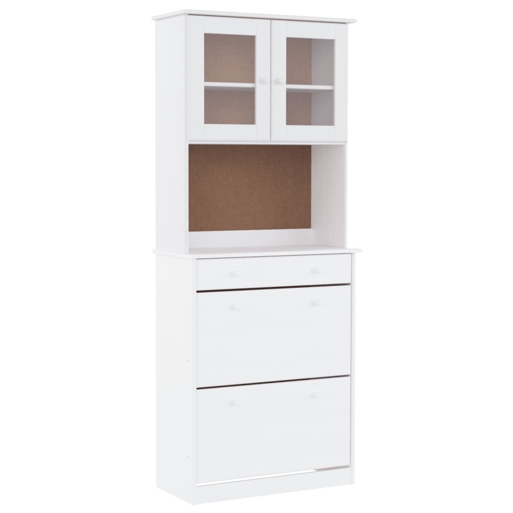 Highboard "ALTA" White 77x35x188cm Solid Wood Pine