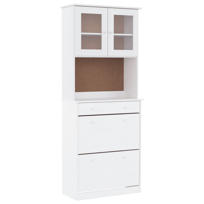 Highboard "ALTA" White 77x35x188cm Solid Wood Pine