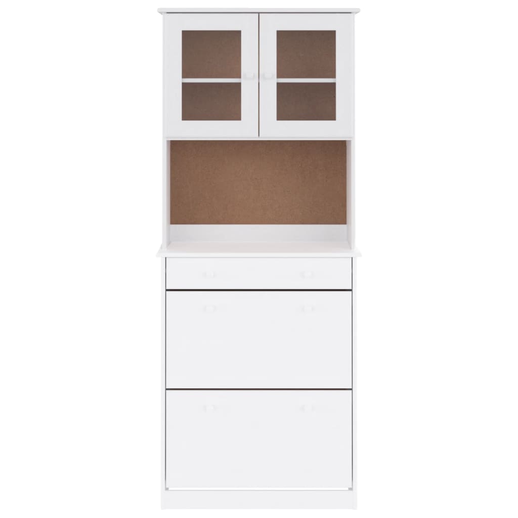 Highboard "ALTA" White 77x35x188cm Solid Wood Pine