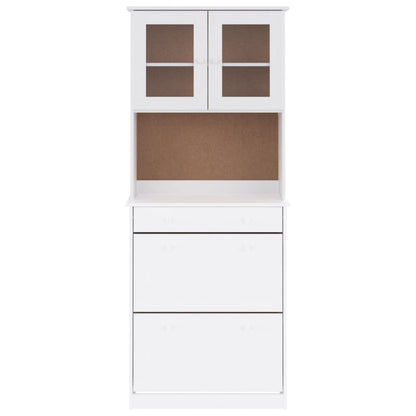Highboard "ALTA" White 77x35x188cm Solid Wood Pine