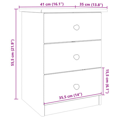 Bedside Cabinet ALTA 41x35x55.5 Solid Wood Pine