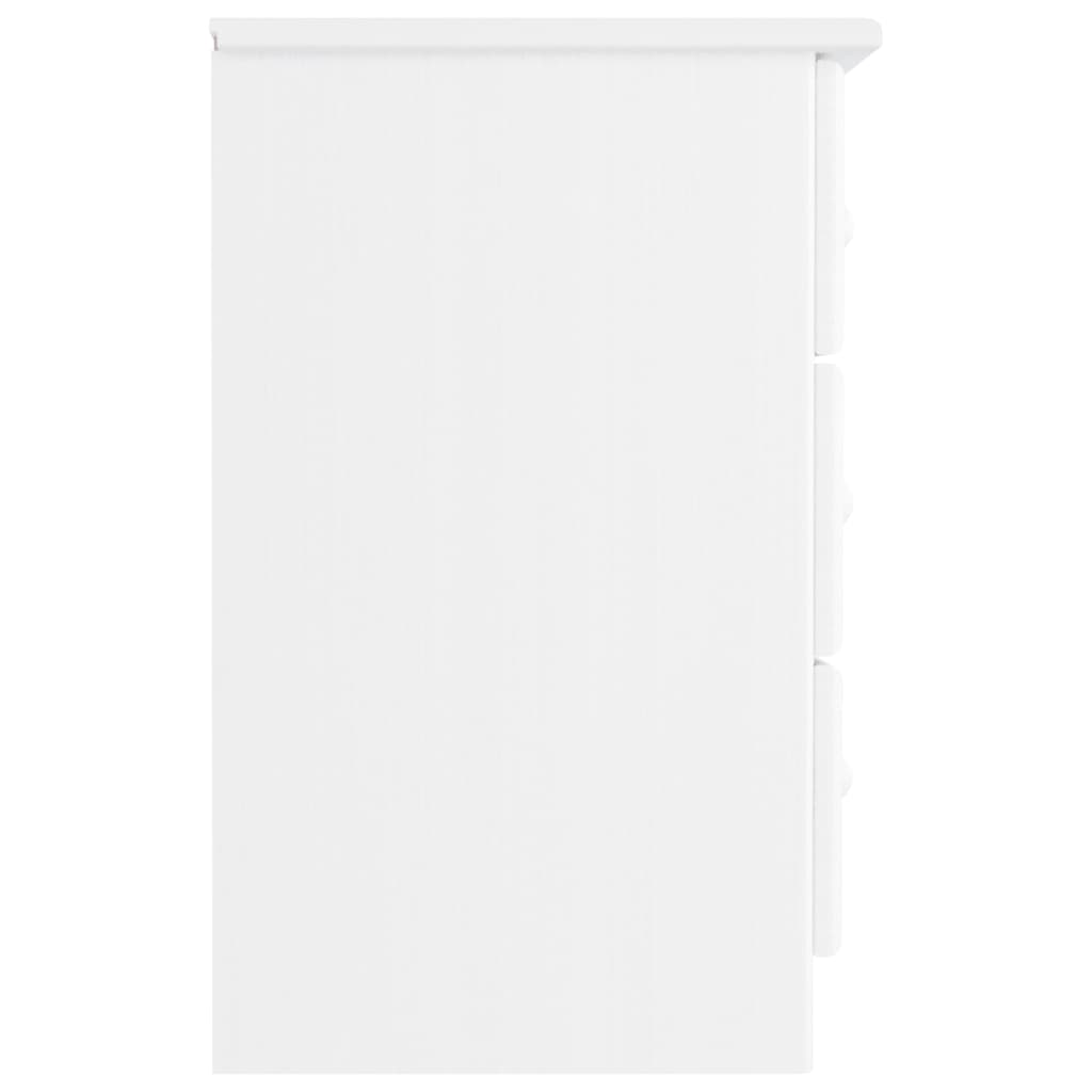 Bedside Cabinet ALTA White 41x35x55.5 cm Solid Wood Pine