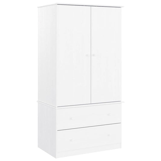 Wardrobe ALTA White 90x55x170 cm Solid Wood Pine