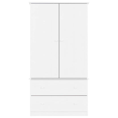 Wardrobe ALTA White 90x55x170 cm Solid Wood Pine