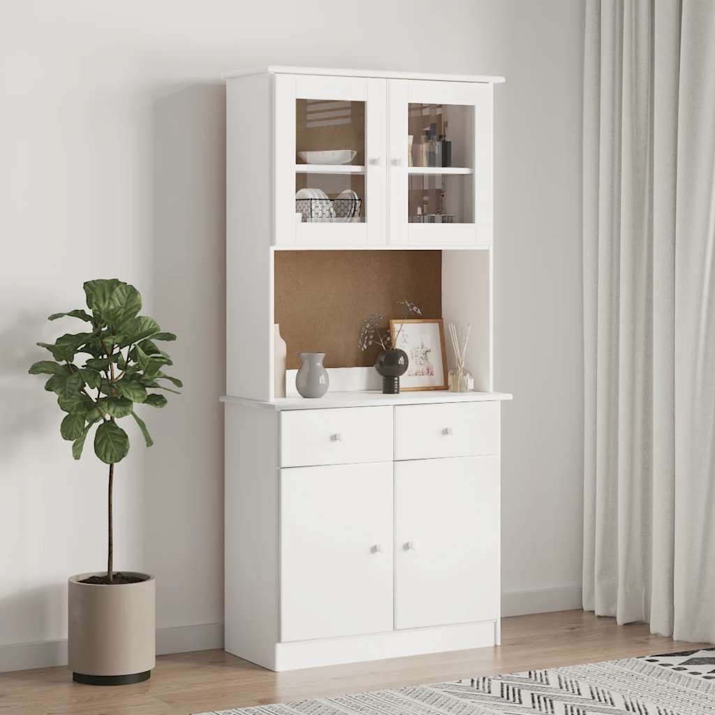 Dresser Top "ALTA" White 77x30x92 cm Solid Wood Pine