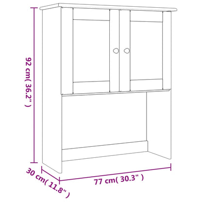 Dresser Top ALTA White 77x30x92 cm Solid Wood Pine