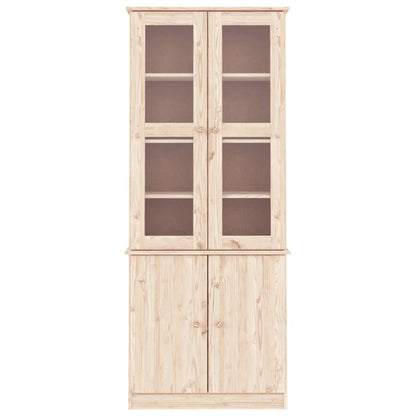Glass Display Cabinet ALTA 77x35x186.5 cm Solid Wood Pine