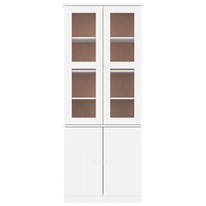 Glass Display Cabinet ALTA White 77x35x186.5 cm Solid Wood Pine