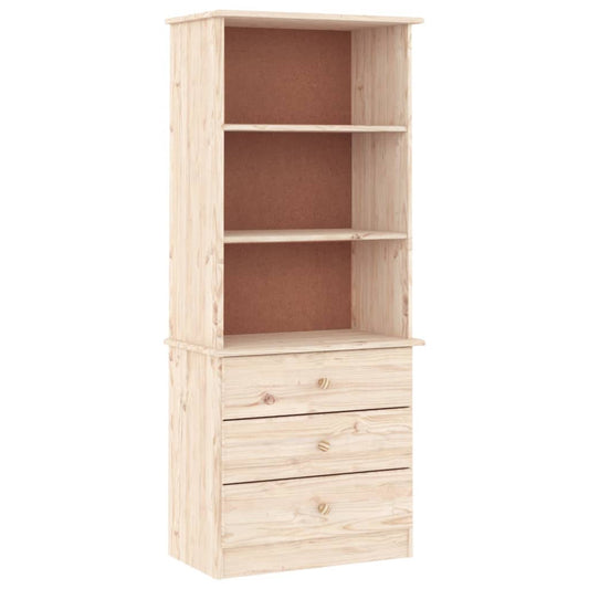 Bookcase with Drawers ALTA 60x35x142 cm Solid Wood Pine