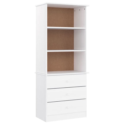Bookcase with Drawers ALTA White 60x35x142 cm Solid Wood Pine
