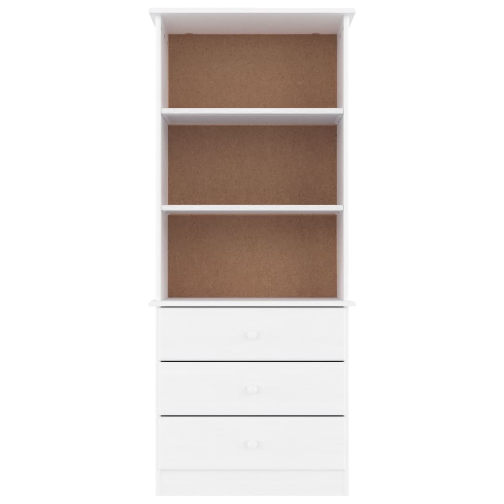 Bookcase with Drawers ALTA White 60x35x142 cm Solid Wood Pine