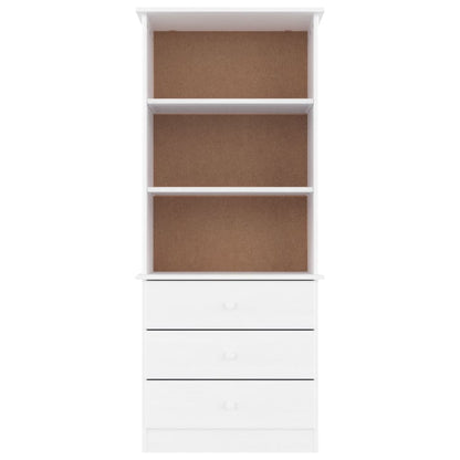 Bookcase with Drawers ALTA White 60x35x142 cm Solid Wood Pine