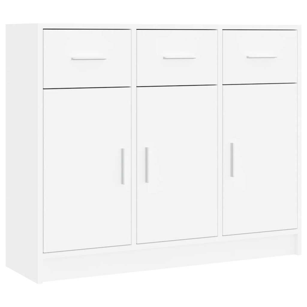 Sideboard White 91x28x75 cm Engineered Wood