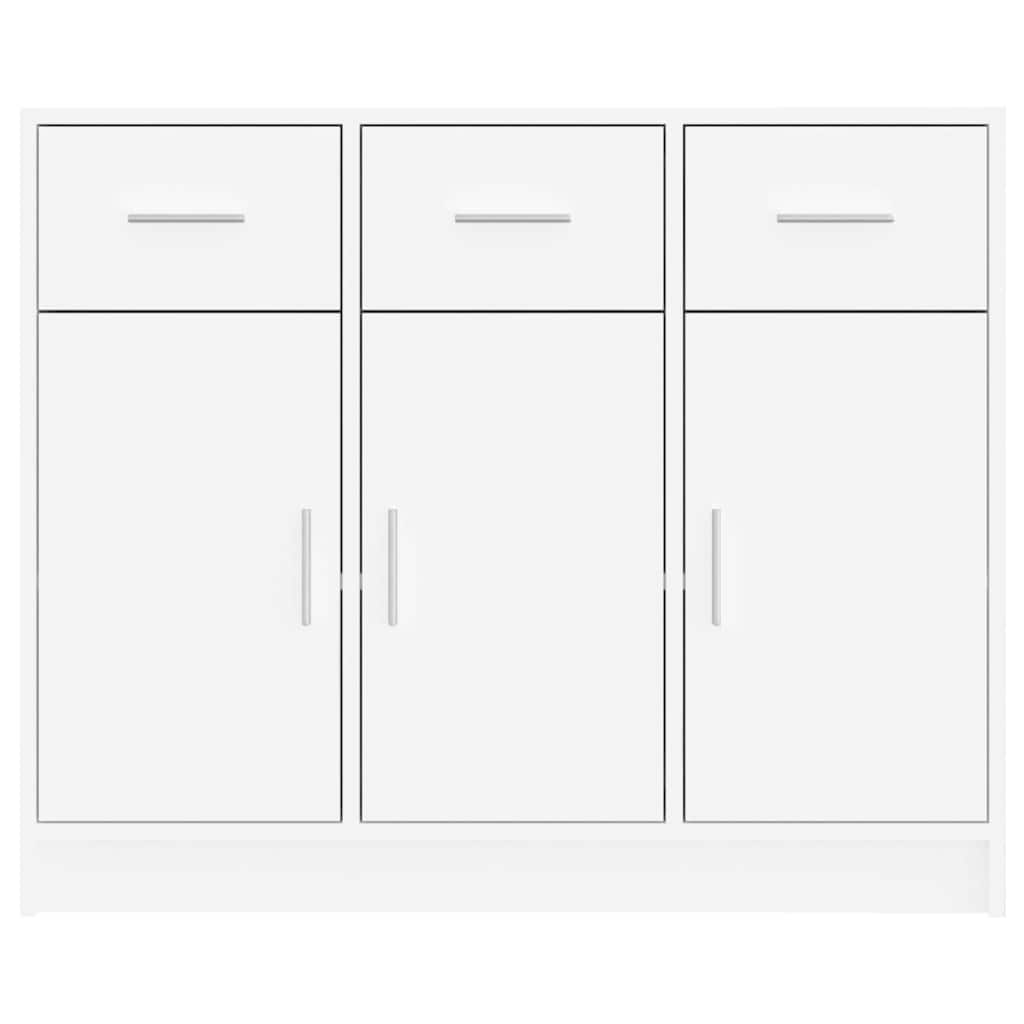 Sideboard White 91x28x75 cm Engineered Wood
