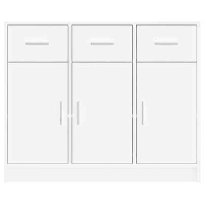 Sideboard White 91x28x75 cm Engineered Wood
