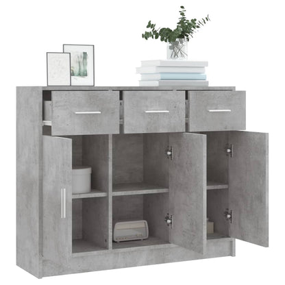 Sideboard Concrete Grey 91x28x75 cm Engineered Wood