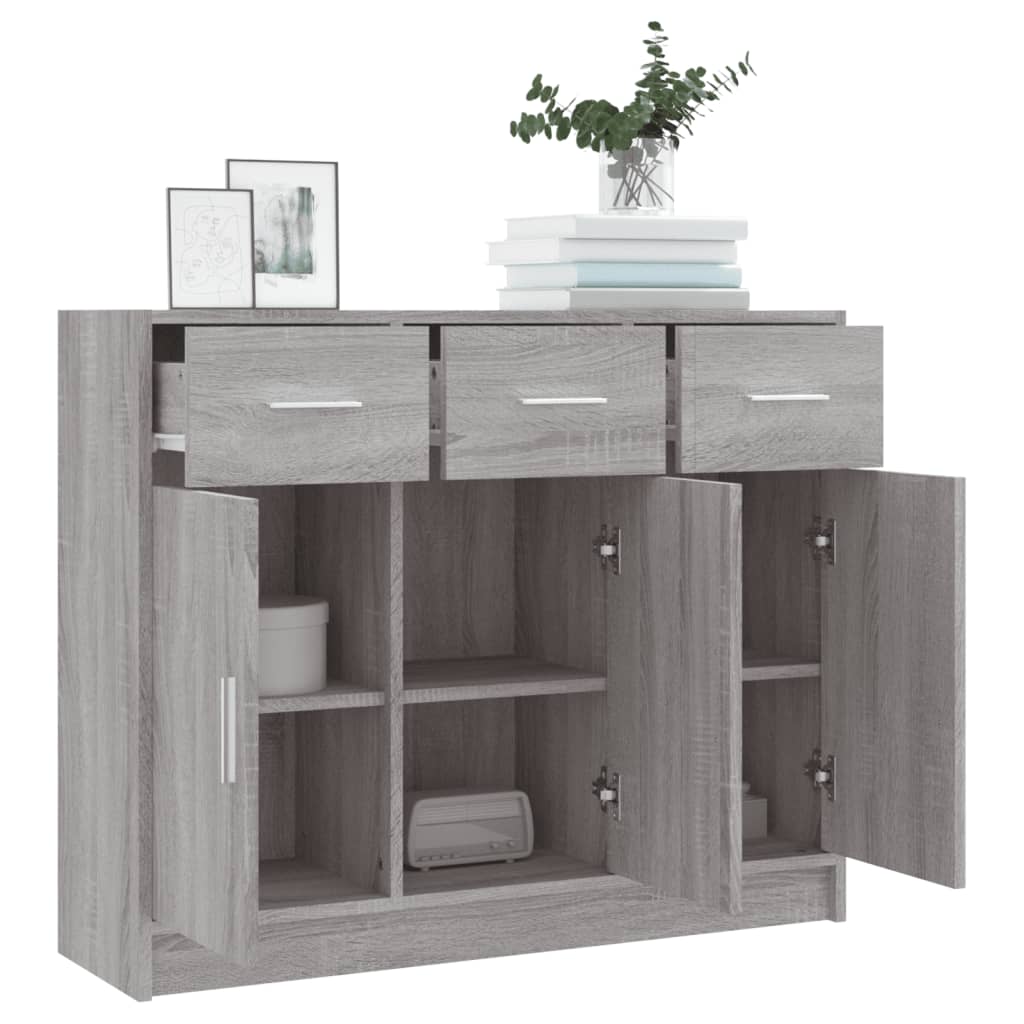 Sideboard | Grey Sonoma | Engineered Wood | 91 x 28 x 75 cm | Sideboard