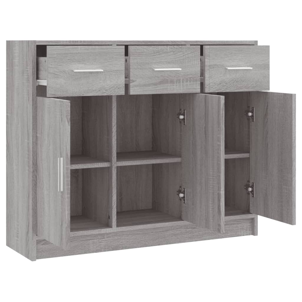 Sideboard | Grey Sonoma | Engineered Wood | 91 x 28 x 75 cm | Sideboard
