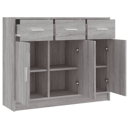 Sideboard | Grey Sonoma | Engineered Wood | 91 x 28 x 75 cm | Sideboard