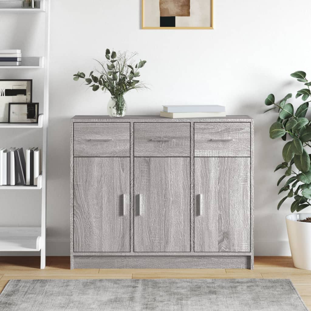Sideboard | Grey Sonoma | Engineered Wood | 91 x 28 x 75 cm | Sideboard