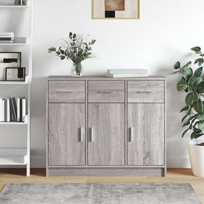 Sideboard | Grey Sonoma | Engineered Wood | 91 x 28 x 75 cm | Sideboard
