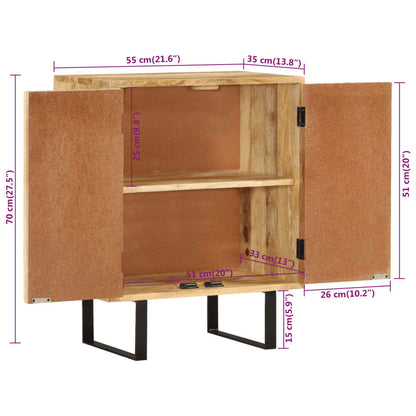 Sideboard with 2 Doors 55x35x70 cm Solid Wood Mango