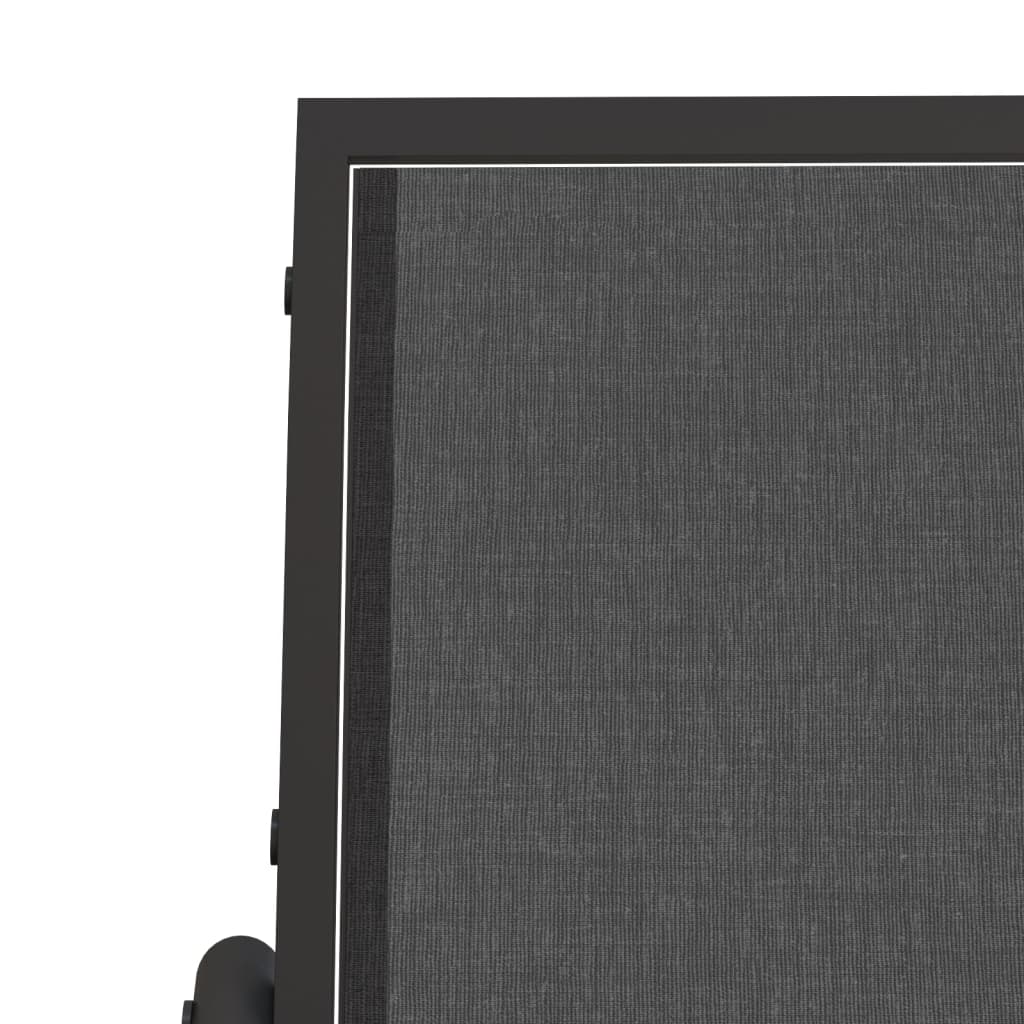 3 Piece Garden Glider Lounge Set Black Textilene and Steel