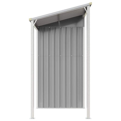 Garden Shed with Extended Roof Light Grey 277x107x181 cm Steel