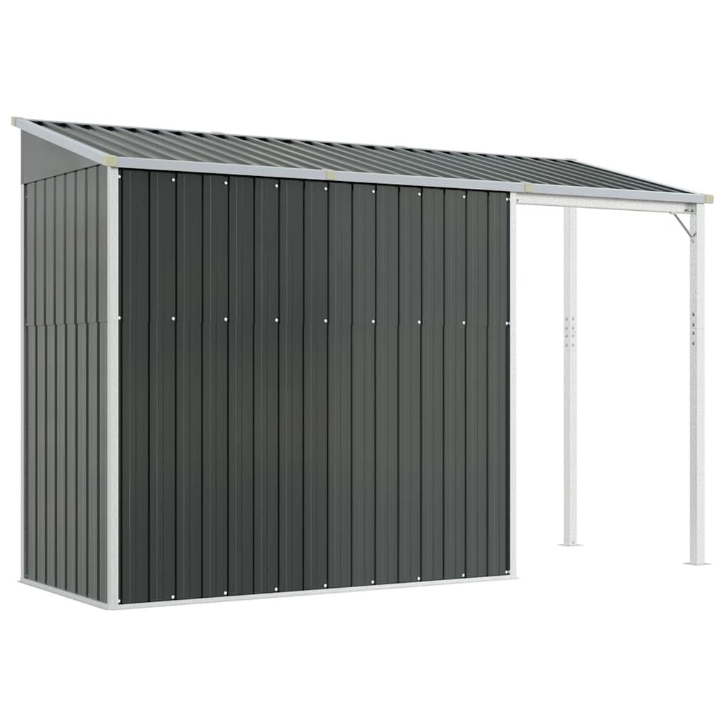 Garden Shed with Extended Roof Anthracite 277x107x181 cm Steel