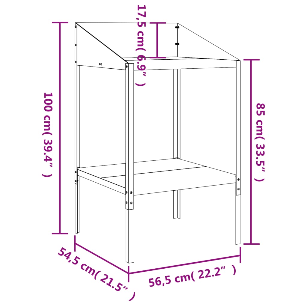 Plant Stand Anthracite 56,5x54,5x100 cm Galvanised Steel