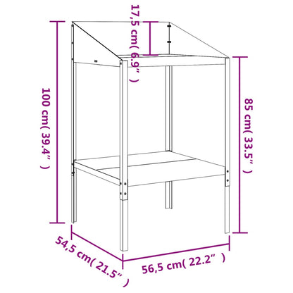 Plant Stand Anthracite 56,5x54,5x100 cm Galvanised Steel