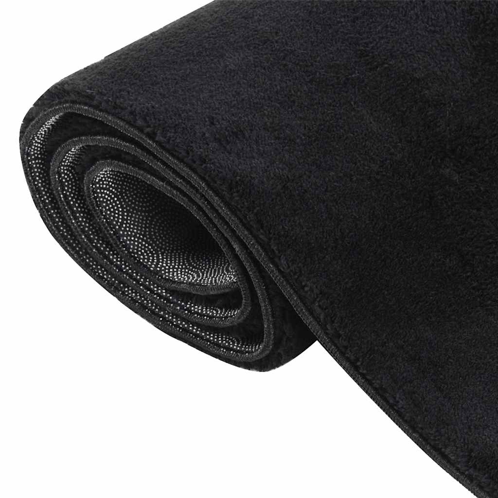 Washable Rug Soft Shaggy Black 160x230 cm Anti Slip