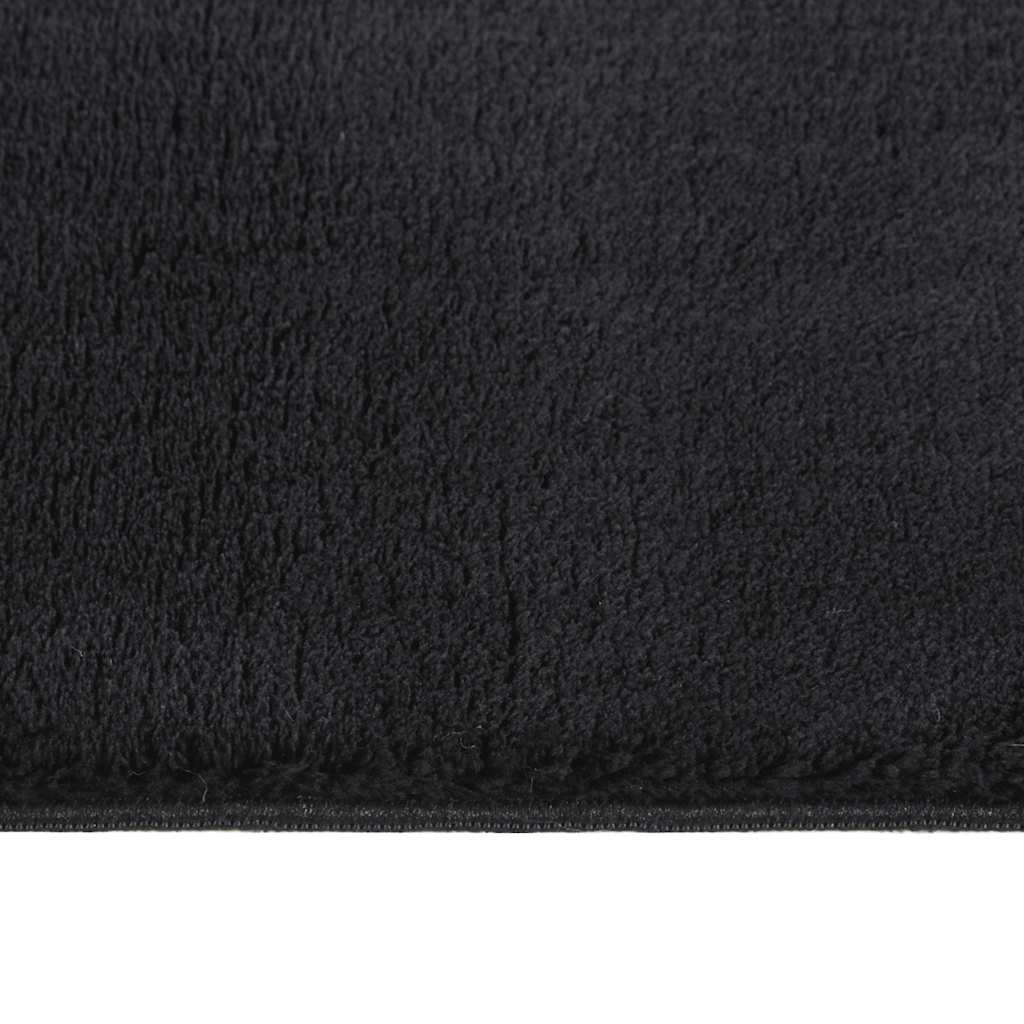 Washable Rug Soft Shaggy Black 160x230 cm Anti Slip