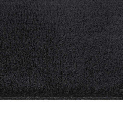 Washable Rug Soft Shaggy Black 160x230 cm Anti Slip