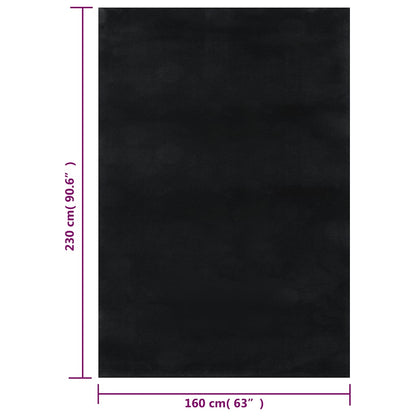 Washable Rug Soft Shaggy Black 160x230 cm Anti Slip