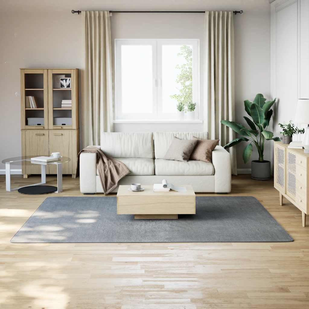 Washable Rug Soft Shaggy Grey 160x230 cm Anti Slip