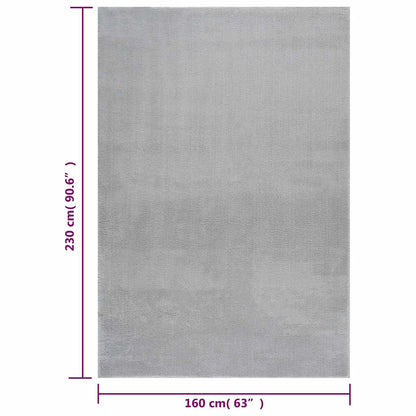 Washable Rug Soft Shaggy Grey 160x230 cm Anti Slip