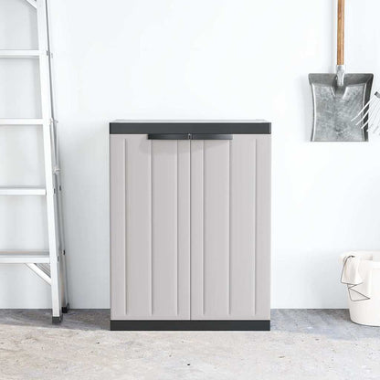 Outdoor Storage Cabinet Grey and Black 65x37x85 cm PP