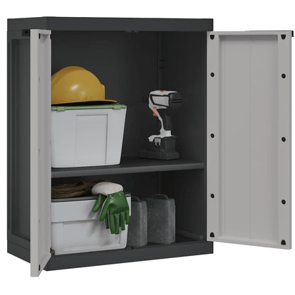 Outdoor Storage Cabinet Grey and Black 65x37x85 cm PP