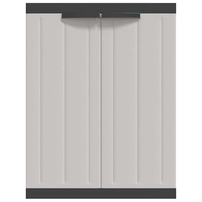Outdoor Storage Cabinet Grey and Black 65x37x85 cm PP