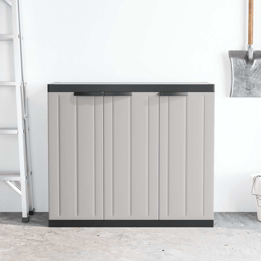 Outdoor Storage Cabinet Grey and Black 97x37x85 cm PP
