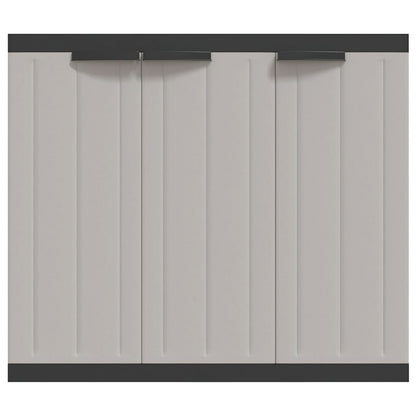 Outdoor Storage Cabinet Grey and Black 97x37x85 cm PP