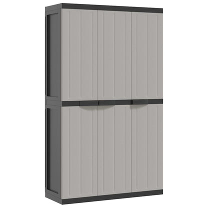Outdoor Storage Cabinet Grey and Black 97x37x165 cm PP