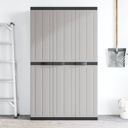 Outdoor Storage Cabinet Grey and Black 97x37x165 cm PP