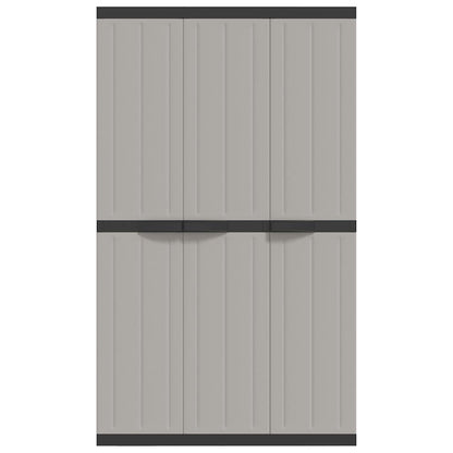Outdoor Storage Cabinet Grey and Black 97x37x165 cm PP