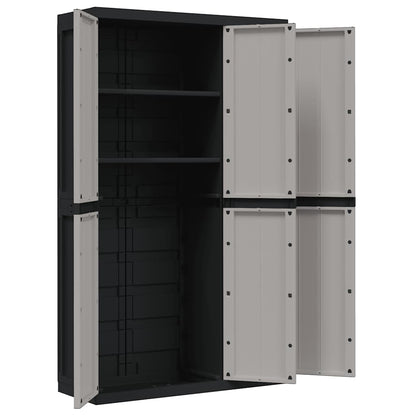 Outdoor Storage Cabinet Grey and Black 97x37x165 cm PP