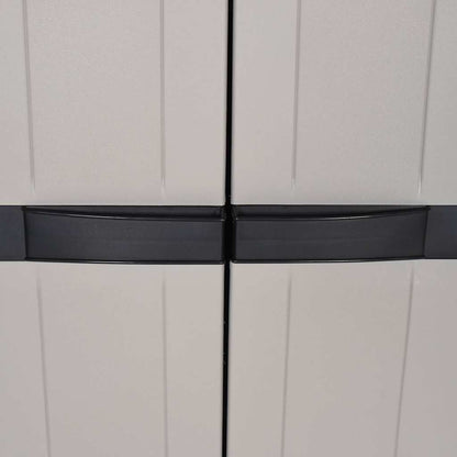 Outdoor Storage Cabinet Grey and Black 97x37x165 cm PP