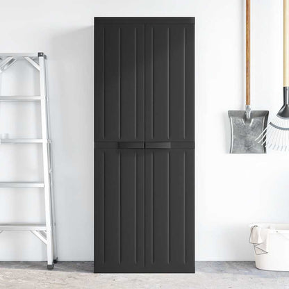 Outdoor Storage Cabinet Black 65x37x165 cm PP